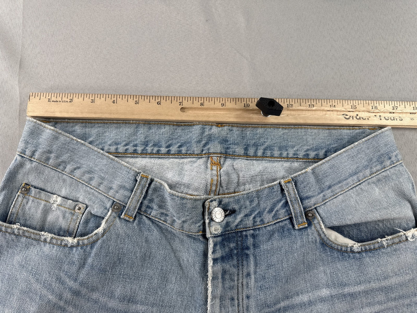 Helmut Lang Straight Leg Jeans 36 Light Wash 100% Cotton Regular Fit