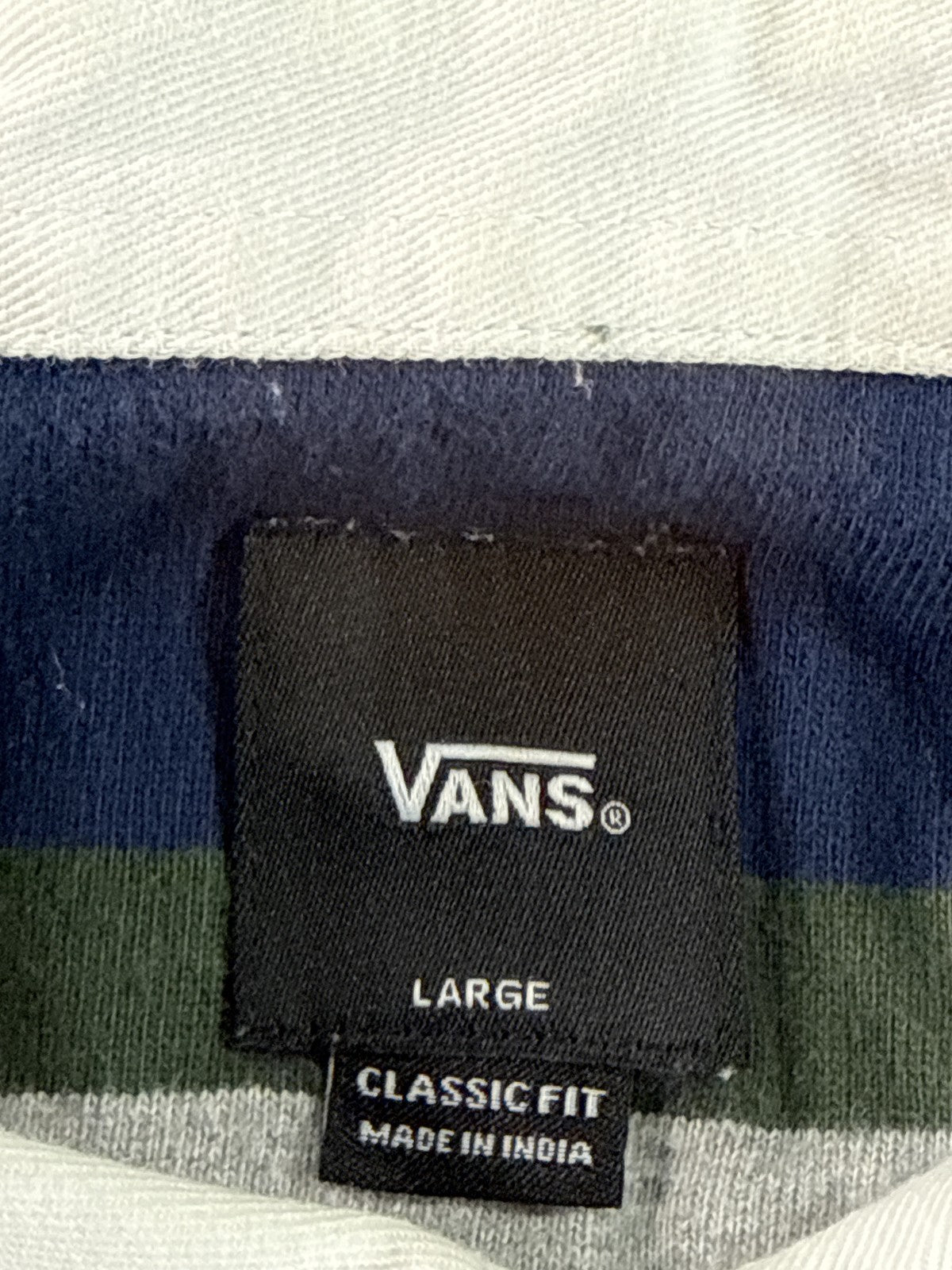 Vans Polo Shirt Mens Large Multicolor Striped Long Sleeve Collared Cotton Preppy
