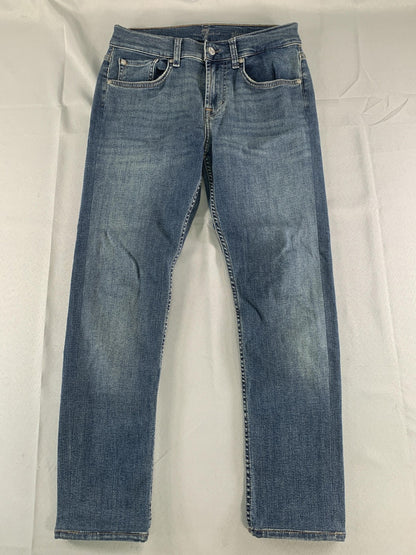 7 For All Mankind Slimmy Jeans Mens 31x24 Blue Wash Denim Slim Straight Zip Fly