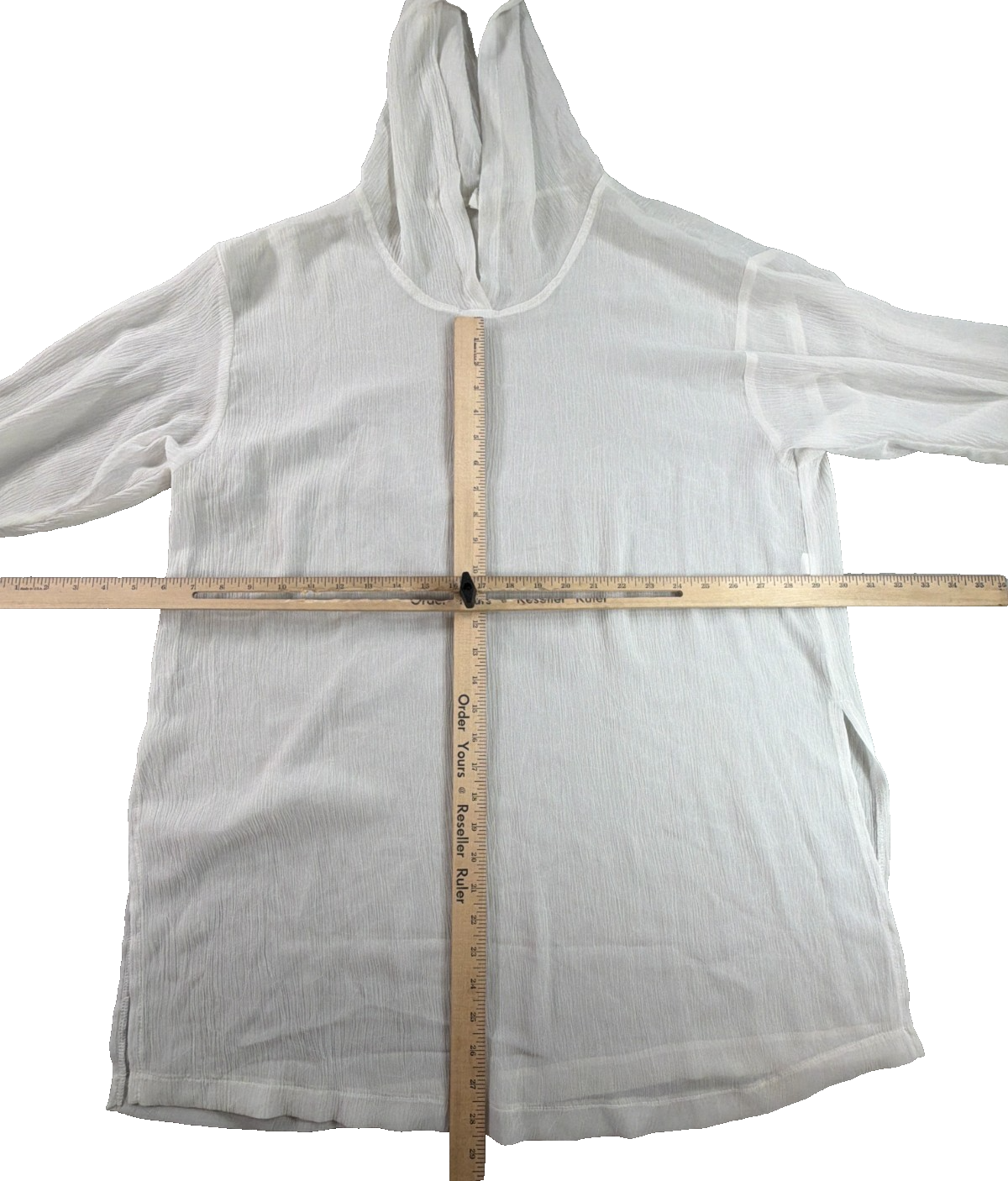 Calvin Klein Swimwear Cover Up Women Medium White Crinkle Hooded NWT Neiman Marc