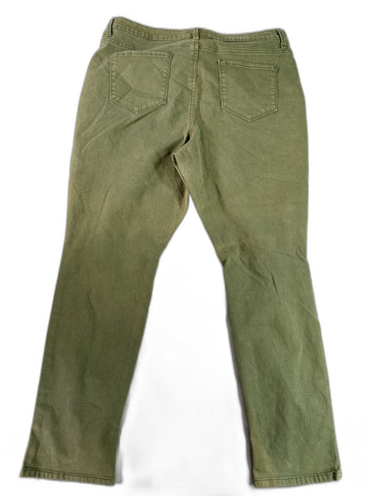 TIME TRU Cargo Pants Womens 18 Olive Green Cotton Relaxed Fit Distressed Ripped