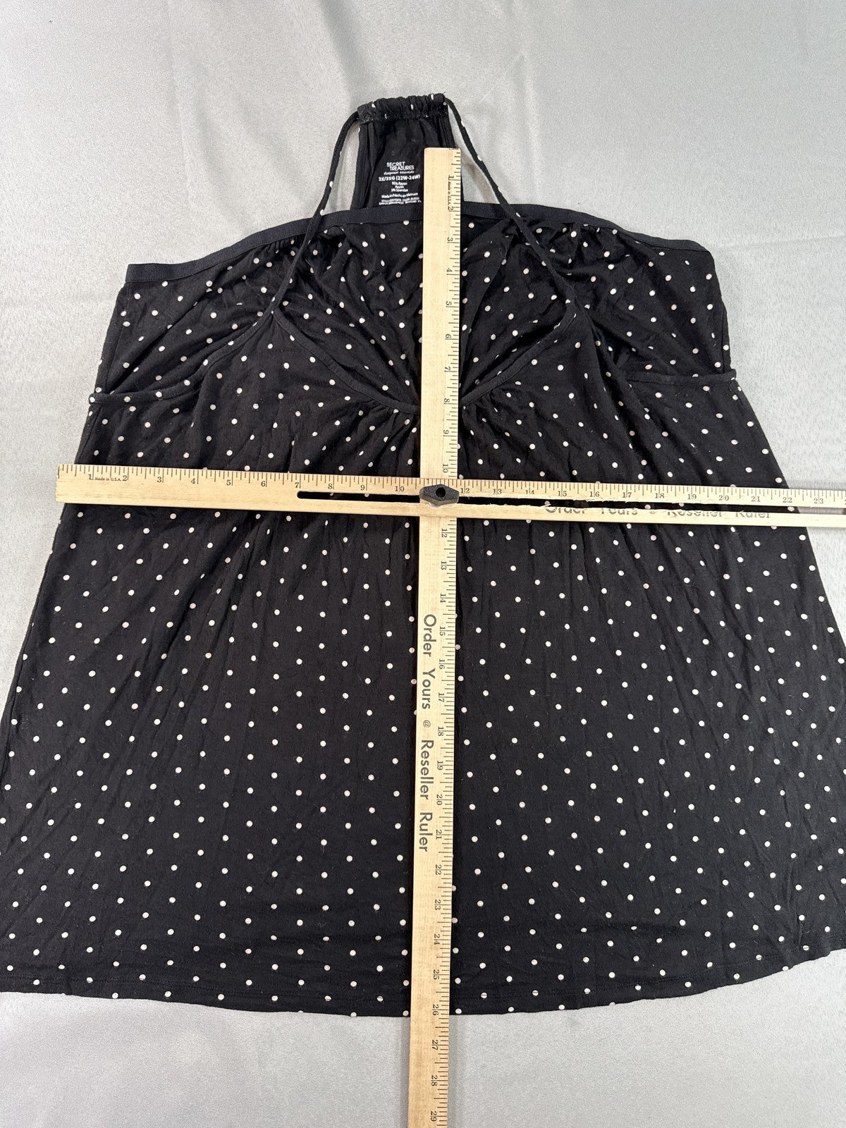Secret Treasures Sleep Dress 3X 3X/3XG Black Polka Dot Rayon Spandex Nightgown