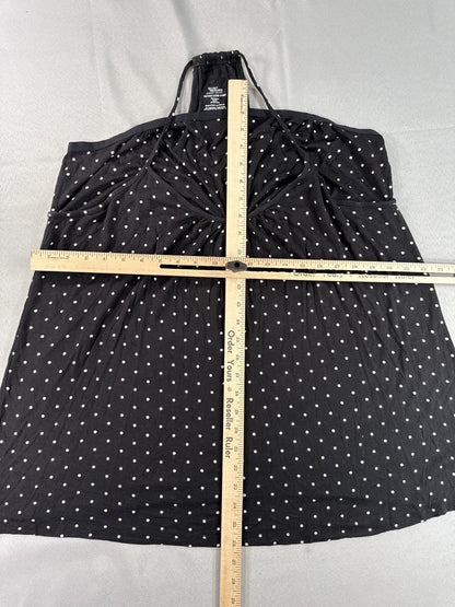 Secret Treasures Sleep Dress 3X 3X/3XG Black Polka Dot Rayon Spandex Nightgown