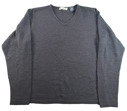 Resort Two Joey Rodolfo Gray Merino Wool V Neck Sweater Mens Medium USA
