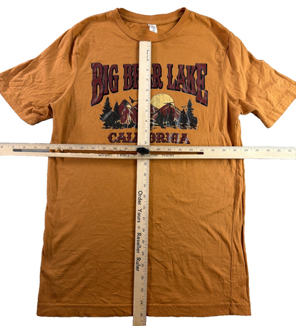 Big Bear Lake California Lane Seven LST002 Mustard Graphic Mountain Tee Mens M