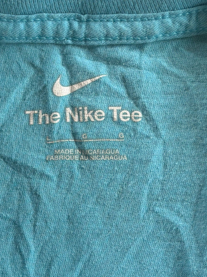 Nike Graphic T Shirt Womens Large Blue Sneaker Print Logo Short Sleeve Tee NWT