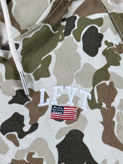 LFYT Camo Hooded Jacket Mens Camouflage Outdoor Full Zip Lightweight
