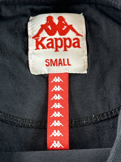 Kappa Mens T-Shirt Small Black Big Logo Spell Out Omini Short Sleeve Tee
