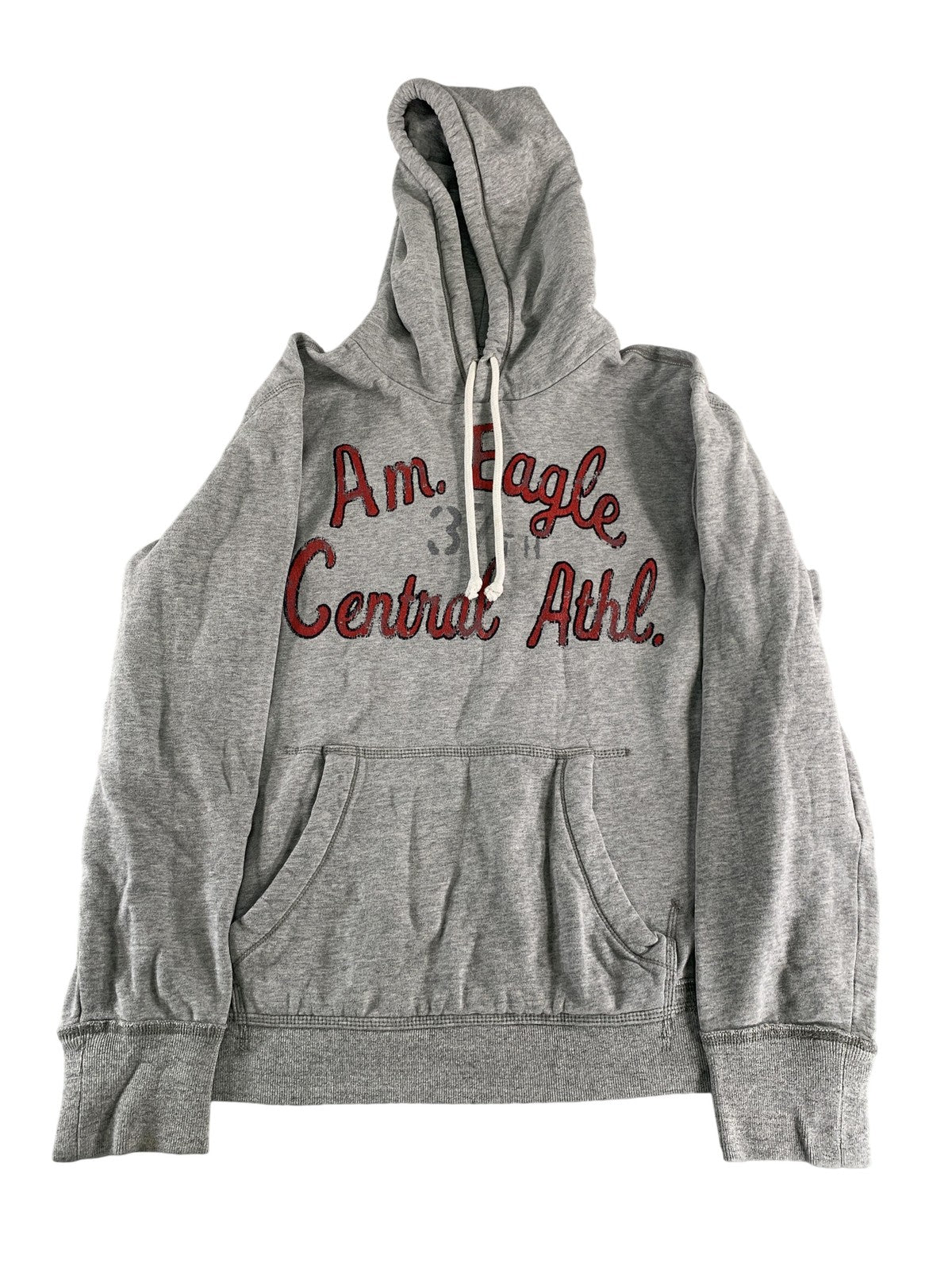 American Eagle Hoodie Mens Large Central Athl Pullover Sweatshirt Embroidered