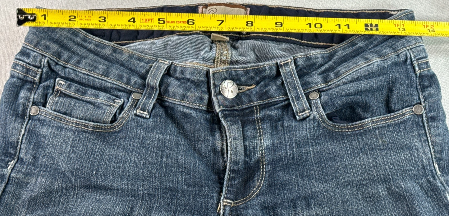 Paige Peg Skinny Jeans Womens 26 Dark Wash Blue Stretch Low Rise Denim Tapered
