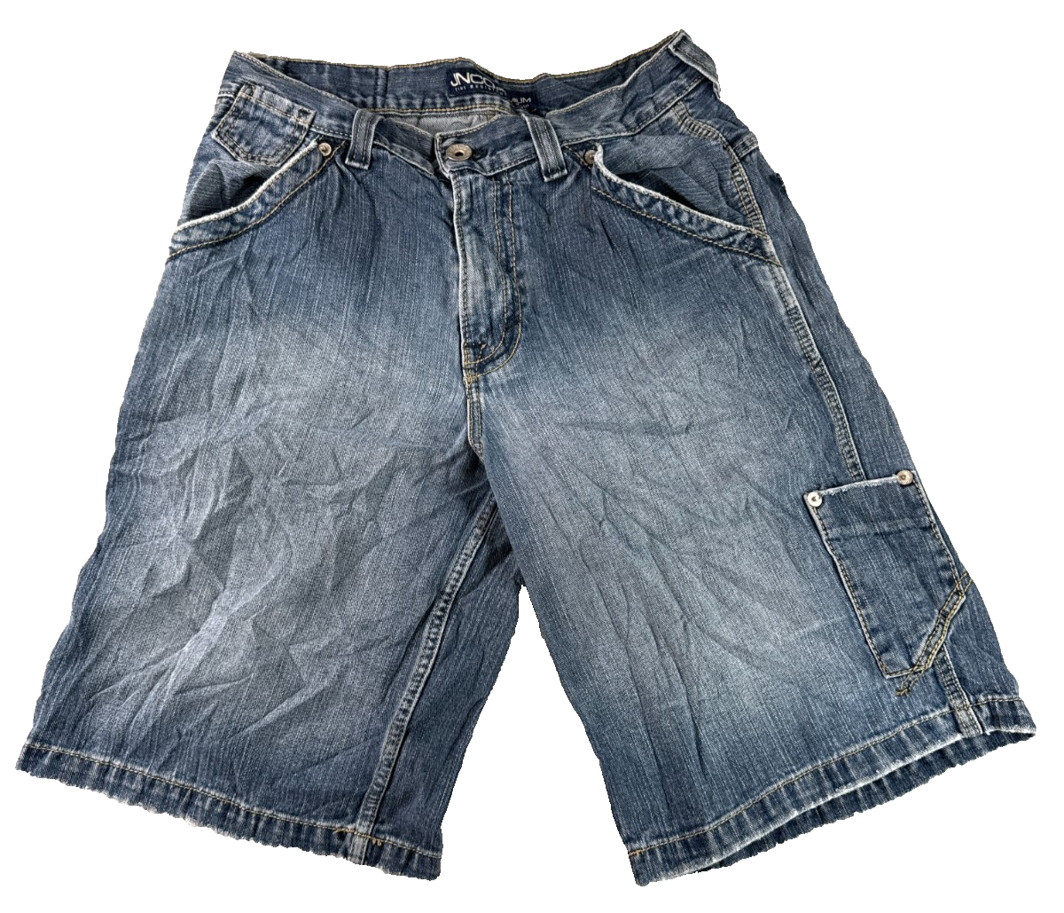 JNCO Denim Cargo Shorts Mens 32 Blue Carpenter Skater Baggy Y2K Jean Shorts