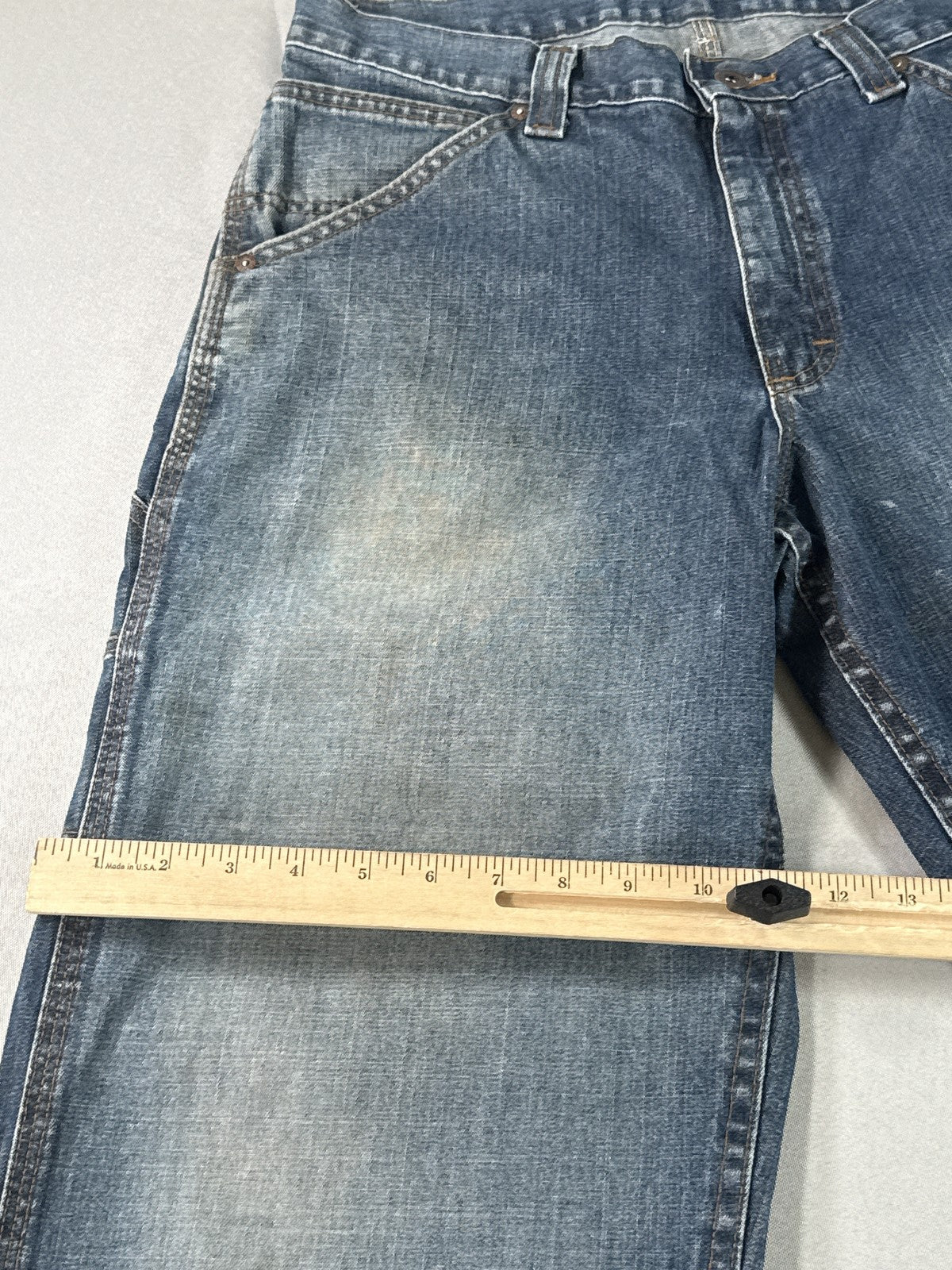 Lee 291 265 Jeans 32x32 Blue Straight Leg Distressed Cotton Vintage Denim