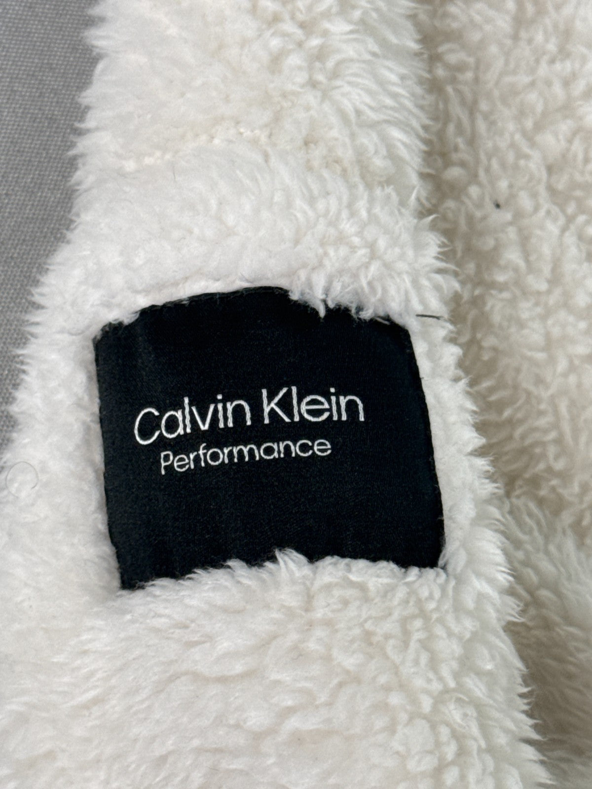 Calvin Klein Performance Sherpa Pullover Womens XL White Fleece Mock Neck Cozy