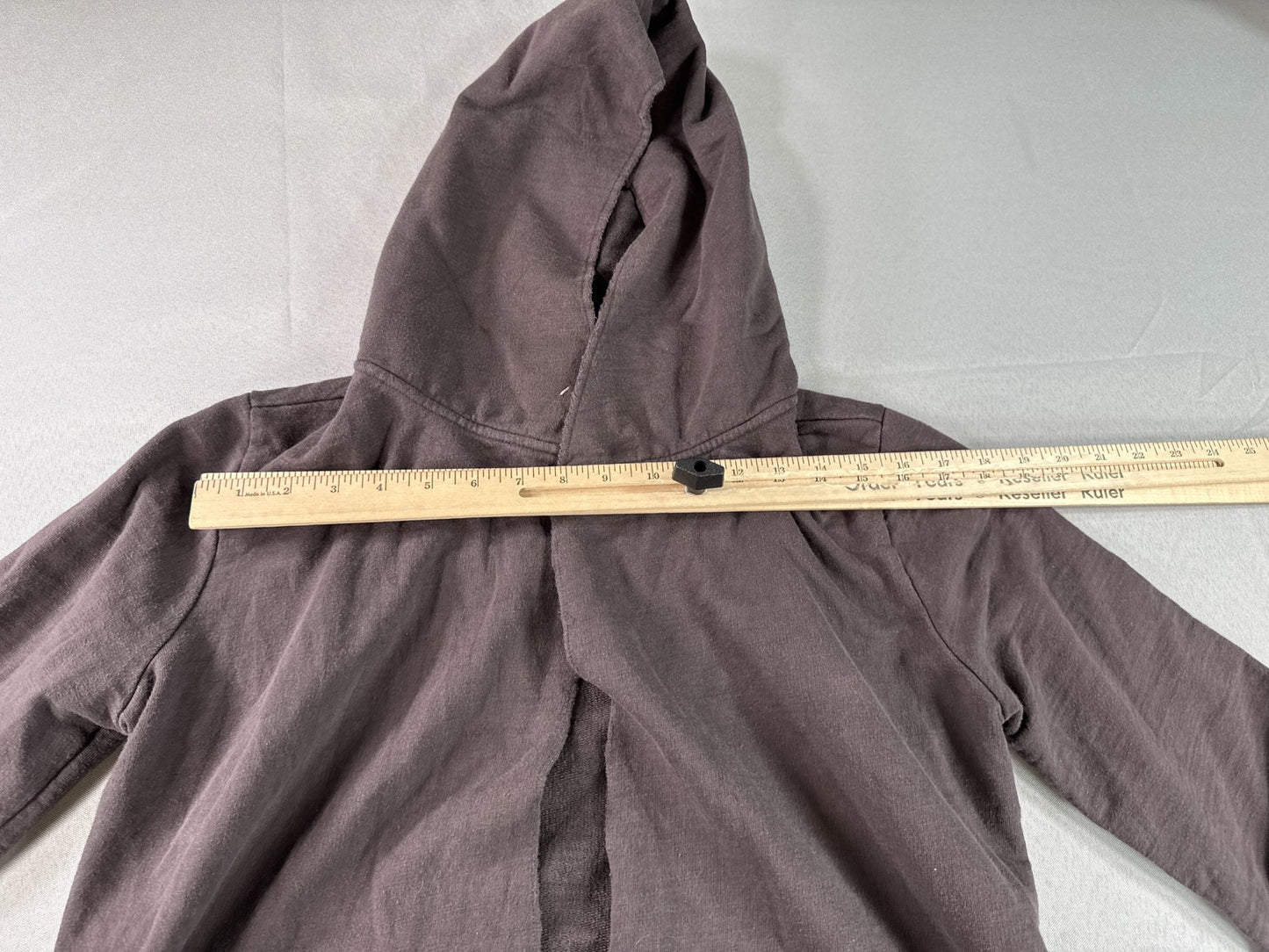 Lucky Brand 8WK3784 Hooded Open Cardigan XL Womens Brown Cotton Blend Long