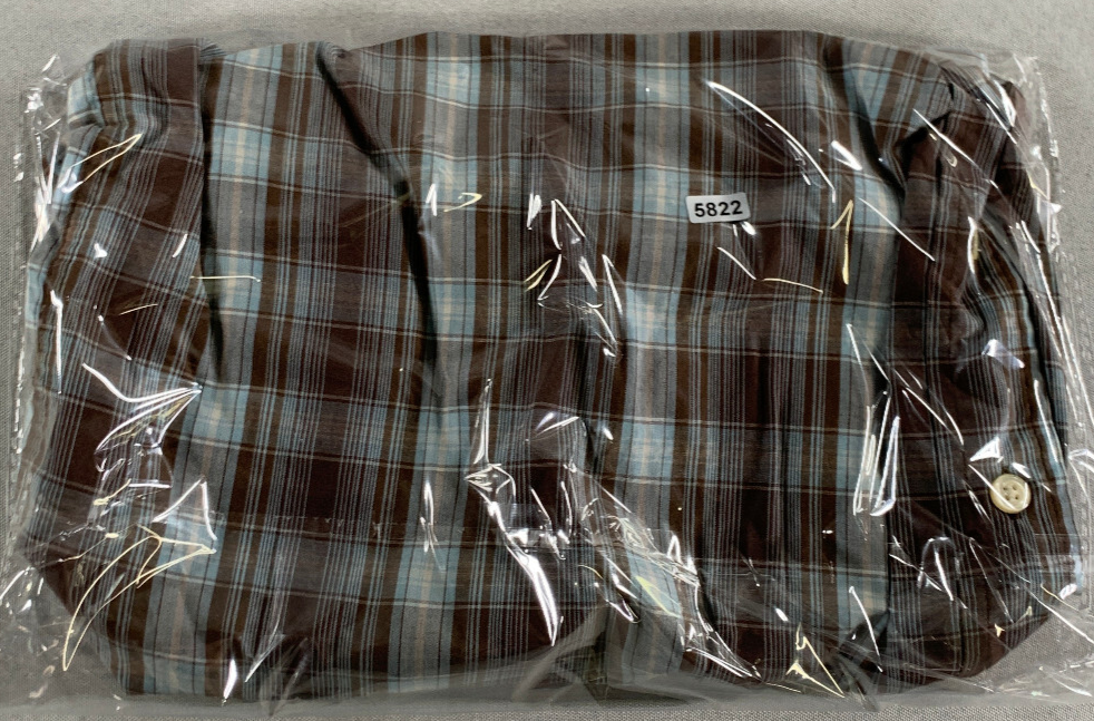 Beverly Hills Polo Club 3XL Plaid Shirt Brown Blue Button Up Western Pockets 141