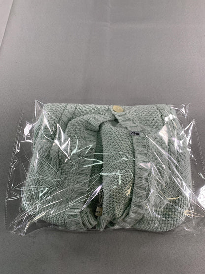 Banana Republic Sweater Womens Medium Mint Green Cardigan Cable Knit Pockets 100
