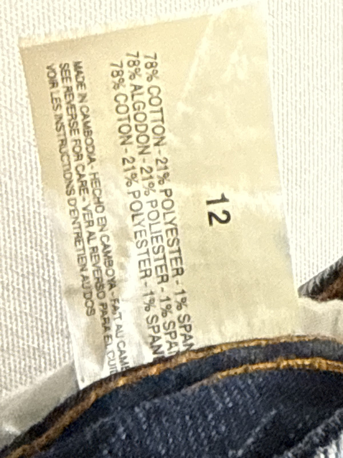 Gloria Vanderbilt Amanda Straight Leg Jeans Womens 12 Blue Cotton Blend Mid Slim