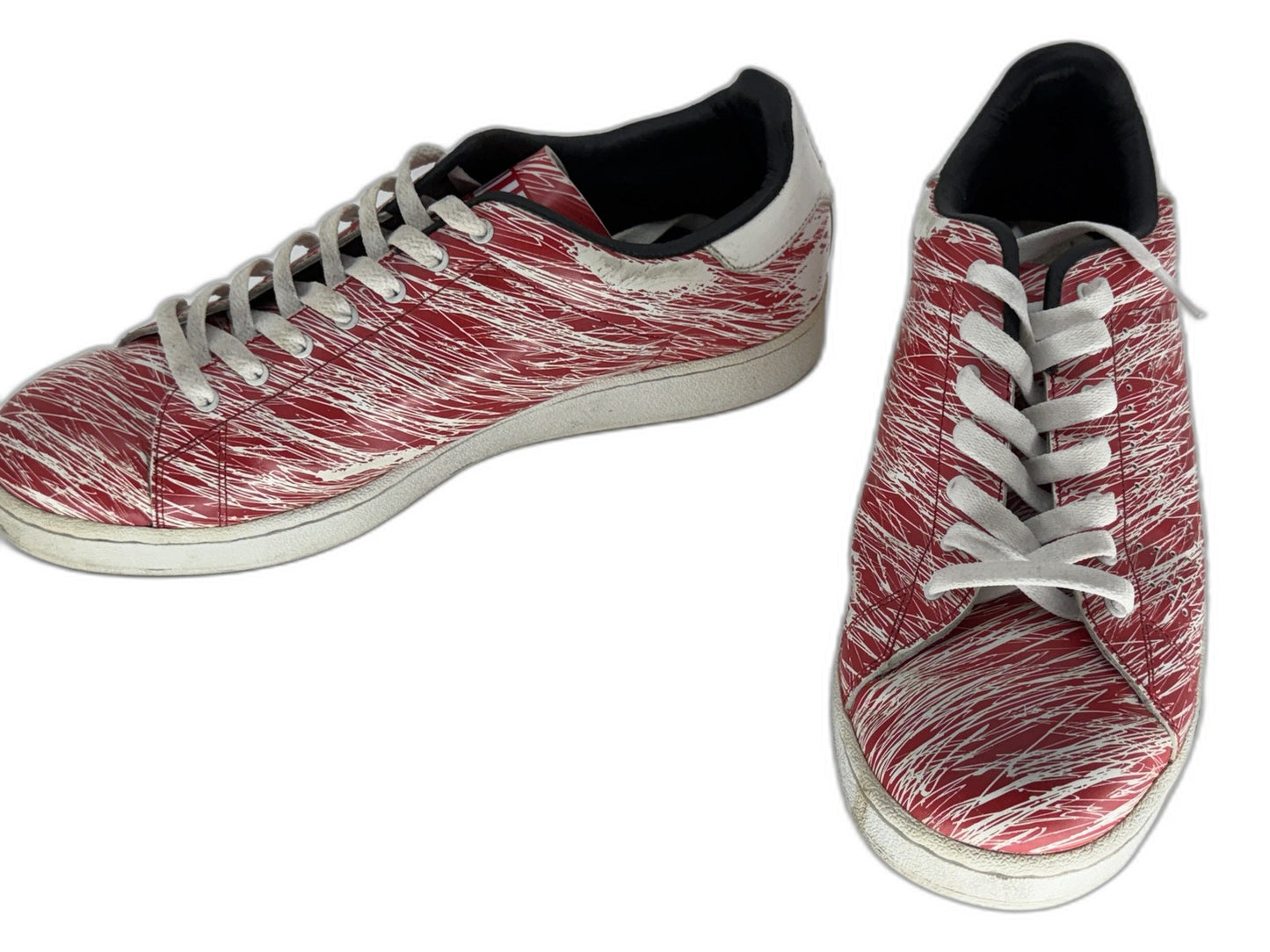 ALIFE SCRIBBLE CUP Sneakers Womens 12 Red Leather Lace Up All Over Print