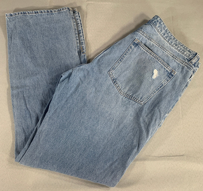 H&amp;M Bootcut Jeans Womens 34x28 Light Wash Side Slit Distressed Y2K Denim NWT