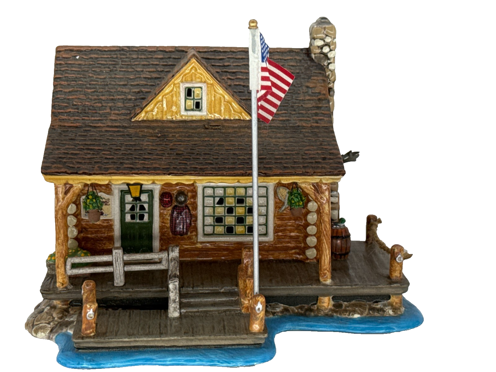 Department 56 Snow Village Grandpap's Cabin 55369 Lighted Log Cabin 2004 Retd