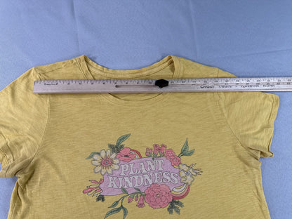 Old Navy Plant Kindness Graphic Tee Floral Yellow L Cotton Crewneck Short Sleeve