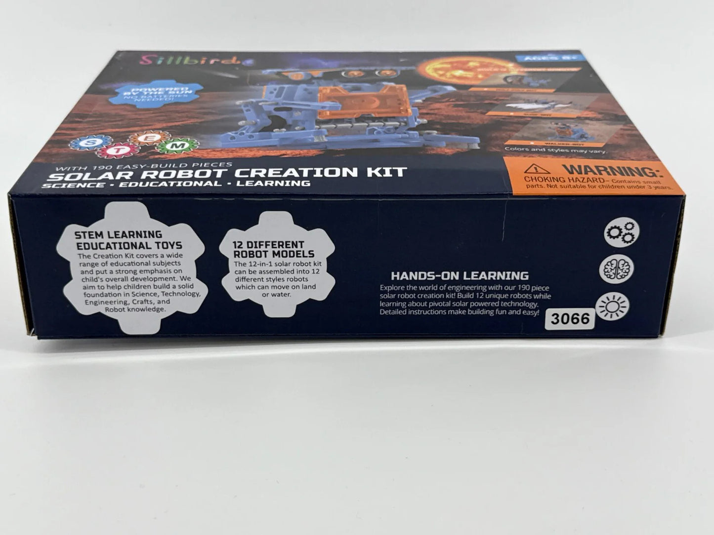 Sillbird Solar Robot Kit 12-in-1 STEM Building Toy 190 Pieces Ages 8+ Sealed New