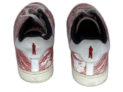 ALIFE SCRIBBLE CUP Sneakers Womens 12 Red Leather Lace Up All Over Print