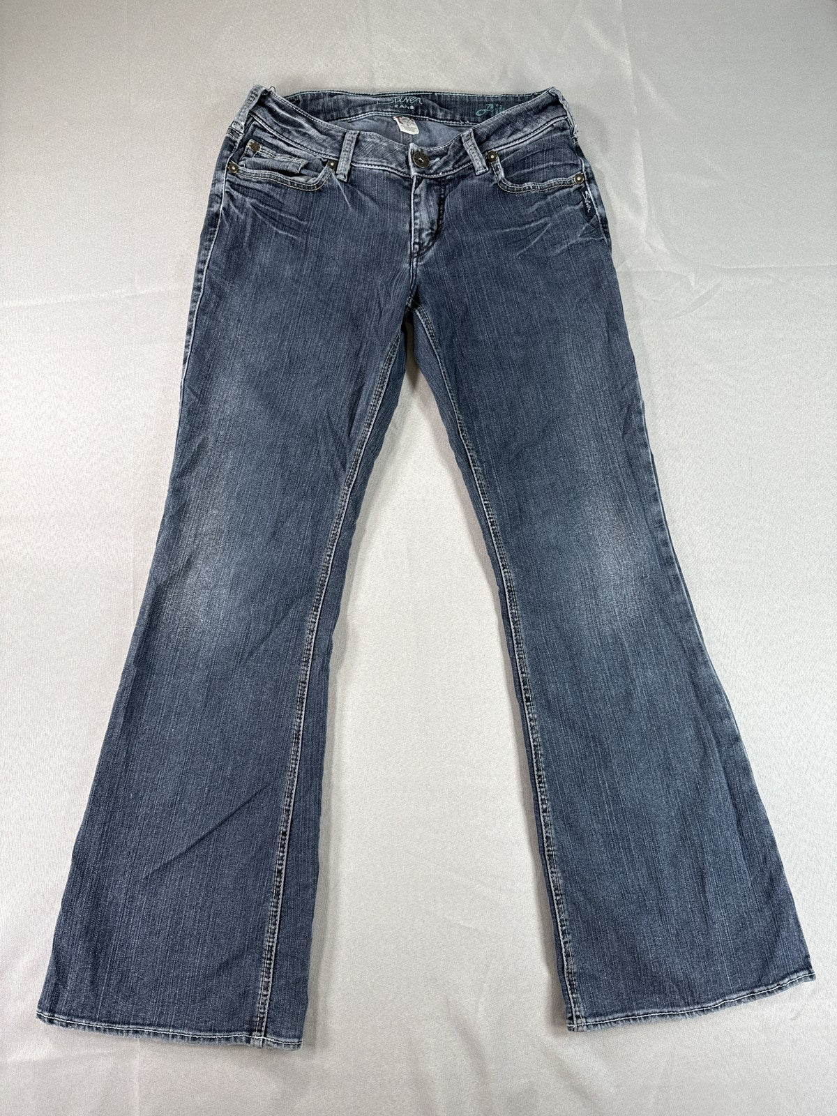 Silver Jeans Co Aiko Bootcut Jeans Womens 32 Blue Denim Low Rise Flare