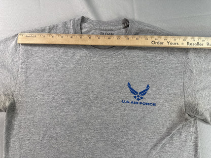 GILDAN U.S. Air Force Military Tee Gray L Cotton Polyester Crewneck Short Mens