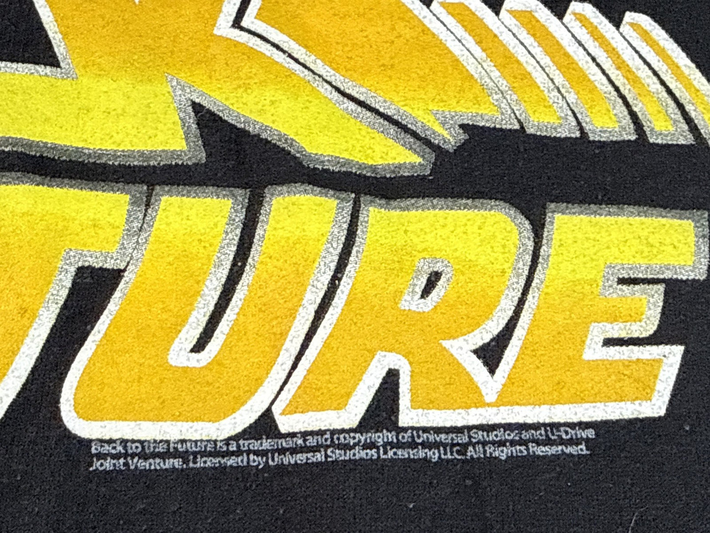 GILDAN Back to the Future Hoodie M Black Cotton Pullover Graphic Long