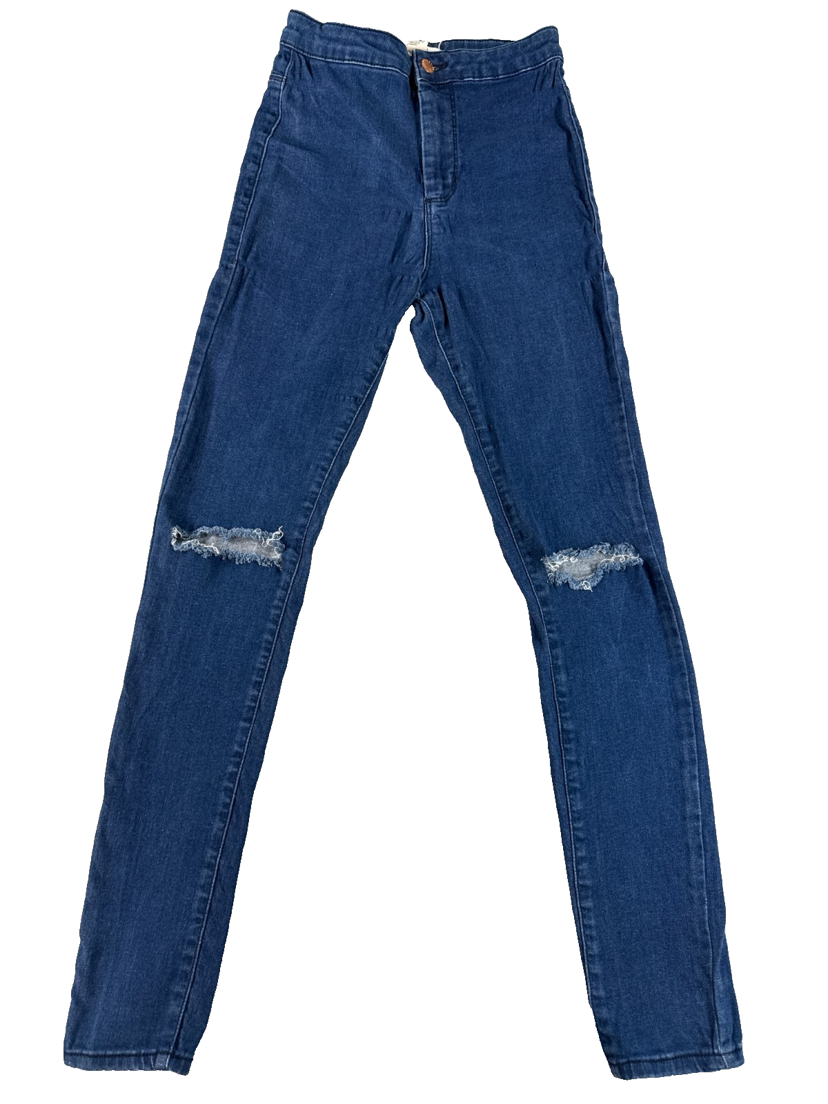 Forever 21 Skinny Jeans Womens 26 Blue Distressed High Rise Stretch Denim