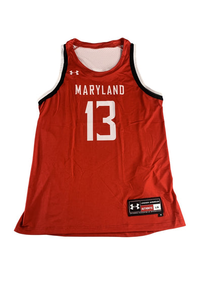 Maryland Basketball Jersey Womens Large NCAA College 13 Under Armour 4-Way Stret
