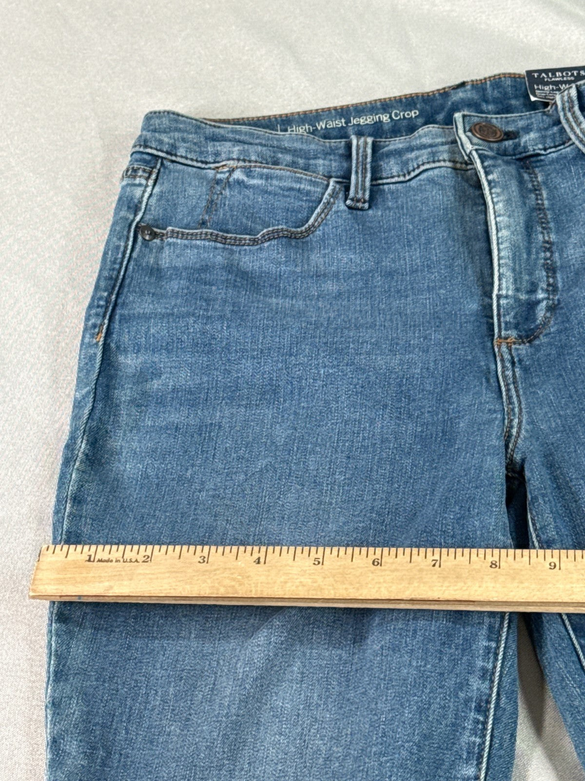 Talbots Flawless High Waist Jegging Crop Jeans Womens 6P Blue Stretch Denim