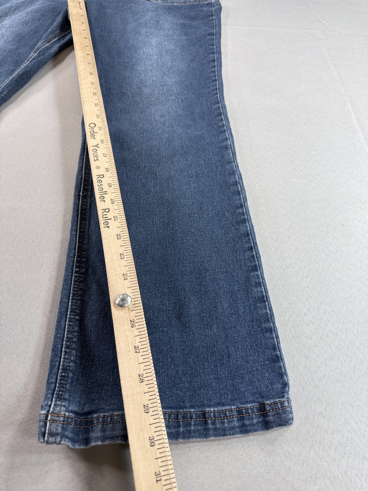 Nicole Miller York SOHO High Rise Slim Ankle Jeans 14 Blue Stretch Denim