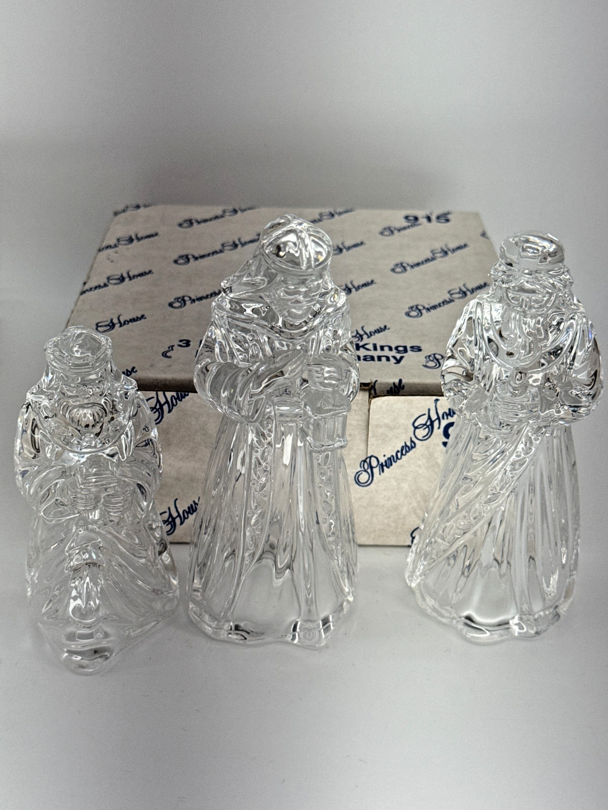 Princess House Crystal Nativity Set 3 Pc Lead Crystal Germany Mary Kings Apparel