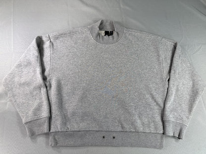 adidas Sweatshirt S Grey Cotton Blend Crewneck Long Sleeve Regular Fit Graphic
