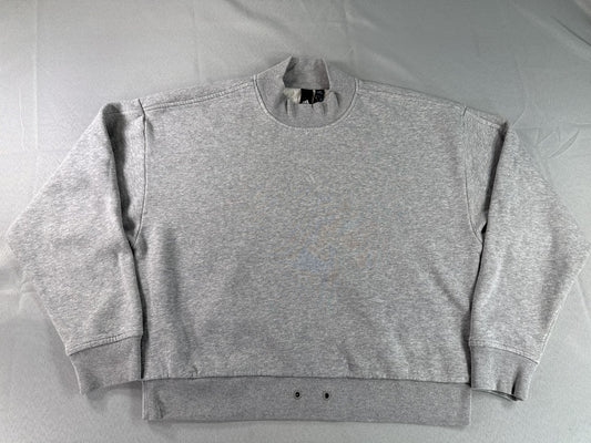adidas Sweatshirt S Grey Cotton Blend Crewneck Long Sleeve Regular Fit Graphic