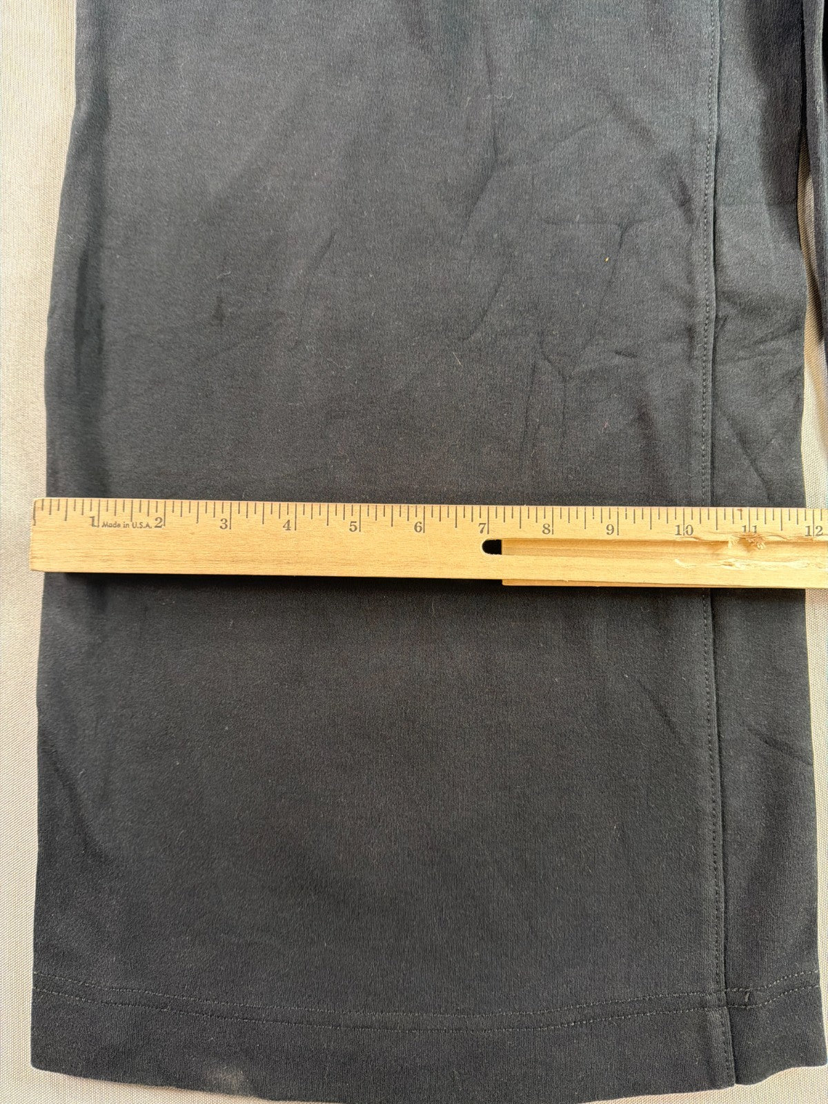 LANDS END Black Sport Knit Elastic Waist Corduroy Wide Leg Pants Womens XL/P NEW