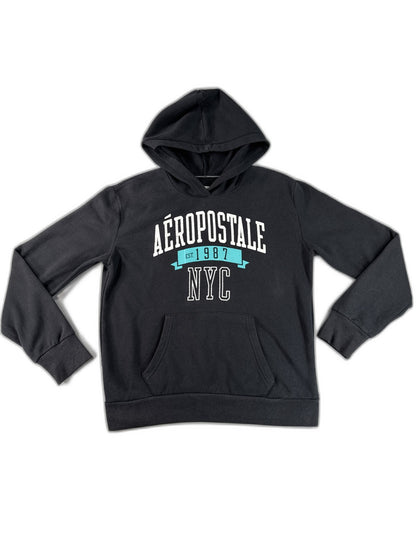 Unbranded Aeropostale 28626AT Graphic Hoodie Unisex L/G Black Long Sleeve