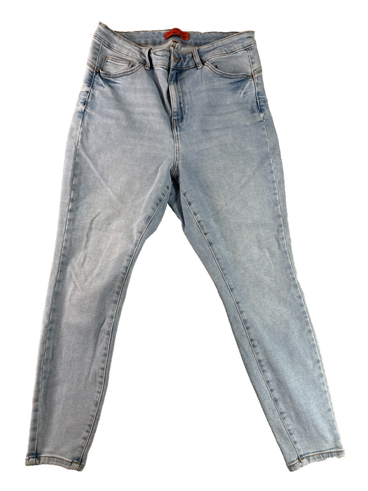 Wax Jean Butt I Love You Skinny Jeans Women 14 Light Wash Denim Mid Rise Stretch