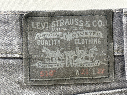 Levi's 510 Straight Leg Jeans 31x32 Gray Stretch Denim Regular Fit pocket Slim