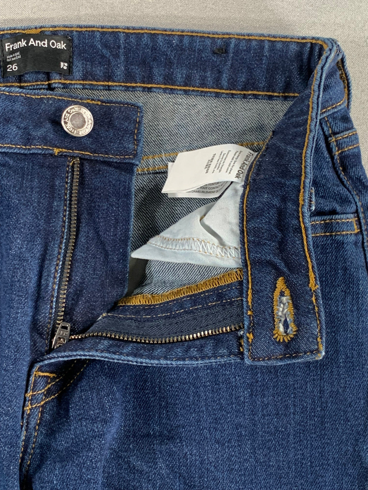 Frank And Oak Womens Jeans 26 The Bootcut Dark Wash Mid Rise Stretch Denim 29x30