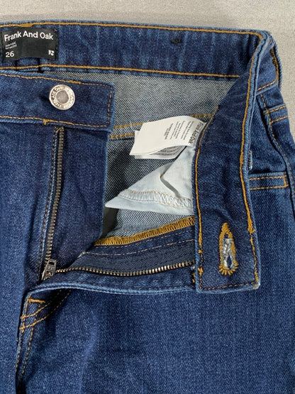Frank And Oak Womens Jeans 26 The Bootcut Dark Wash Mid Rise Stretch Denim 29x30