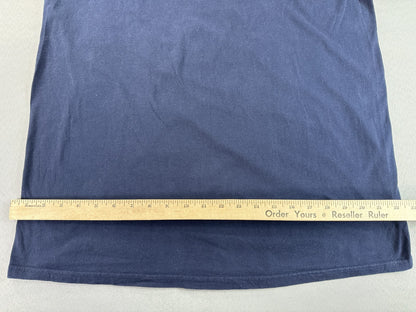 VANS Off Wall Graphic Tee Mens Large Navy Blue 100% Cotton Crewneck Short