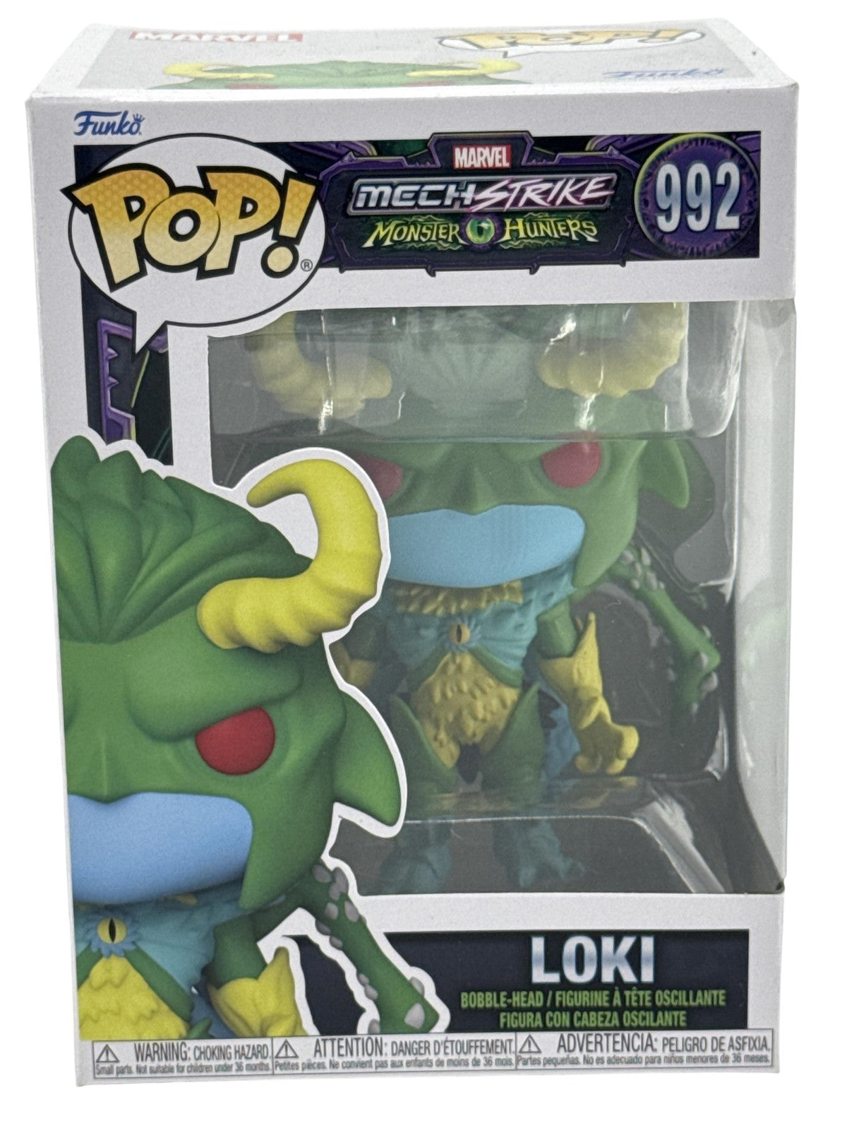 Funko Pop Marvel Mech Strike Monster Hunters Loki 992 Figure Vinyl Boxed Green