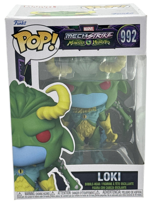 Funko Pop Marvel Mech Strike Monster Hunters Loki 992 Figure Vinyl Boxed Green
