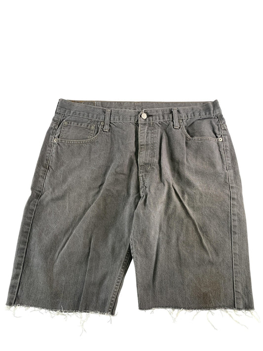 Levis 569 Shorts Mens 36 Gray Cut Off Denim Relaxed Fit Frayed Hem Casual Hasbro
