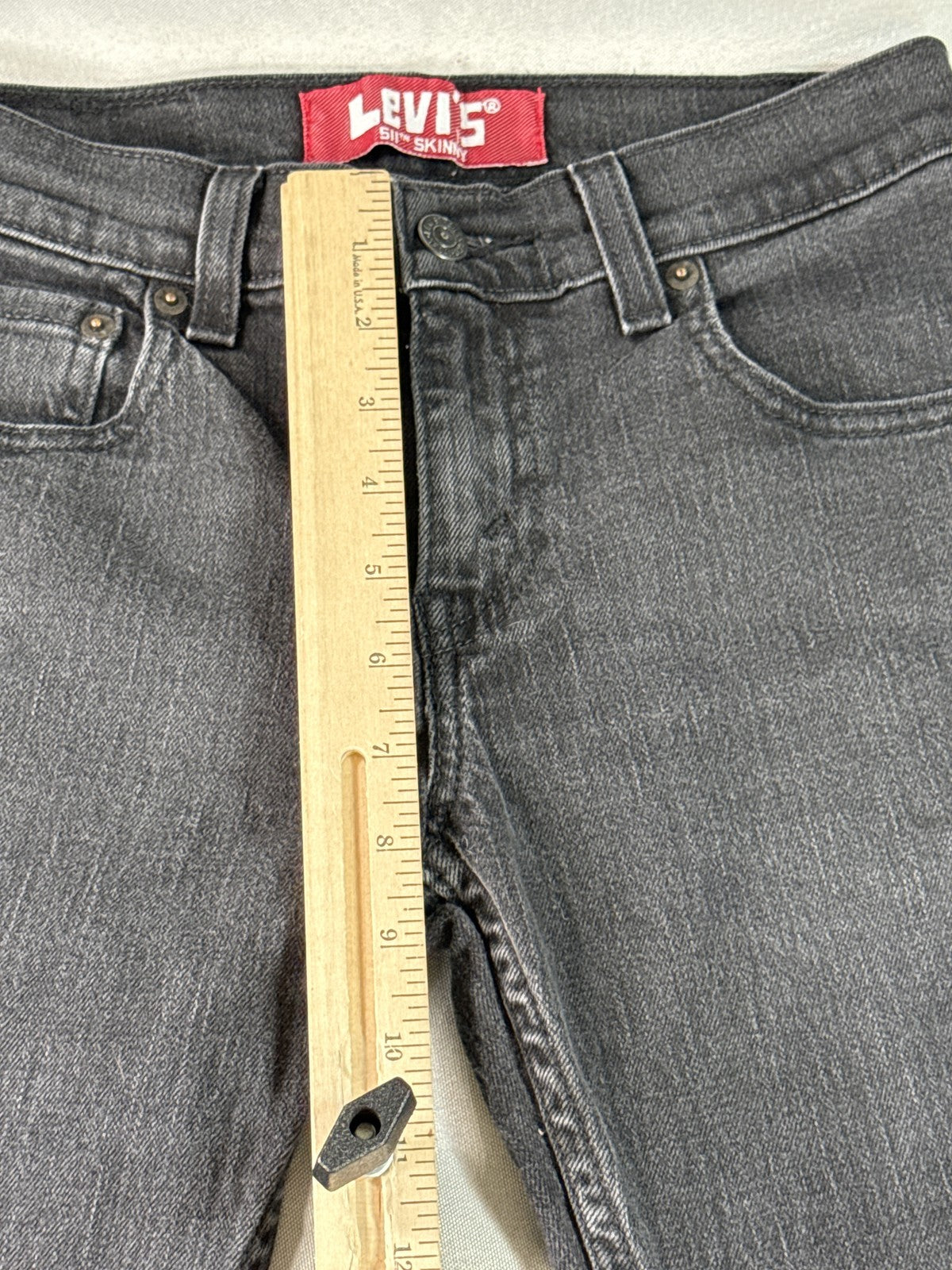 Levi's 511 Skinny Jeans 25X25 Gray Cotton Stretch Pocket Mid Rise Slim