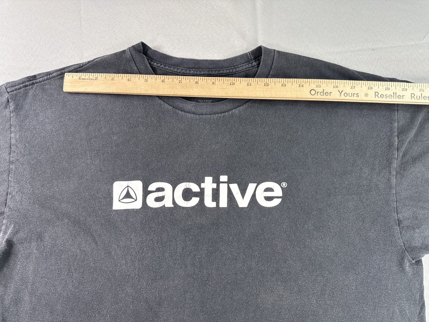 Active Charcoal Streetwear Tee XX LARGE XX Gray Cotton Graphic Crewneck Short