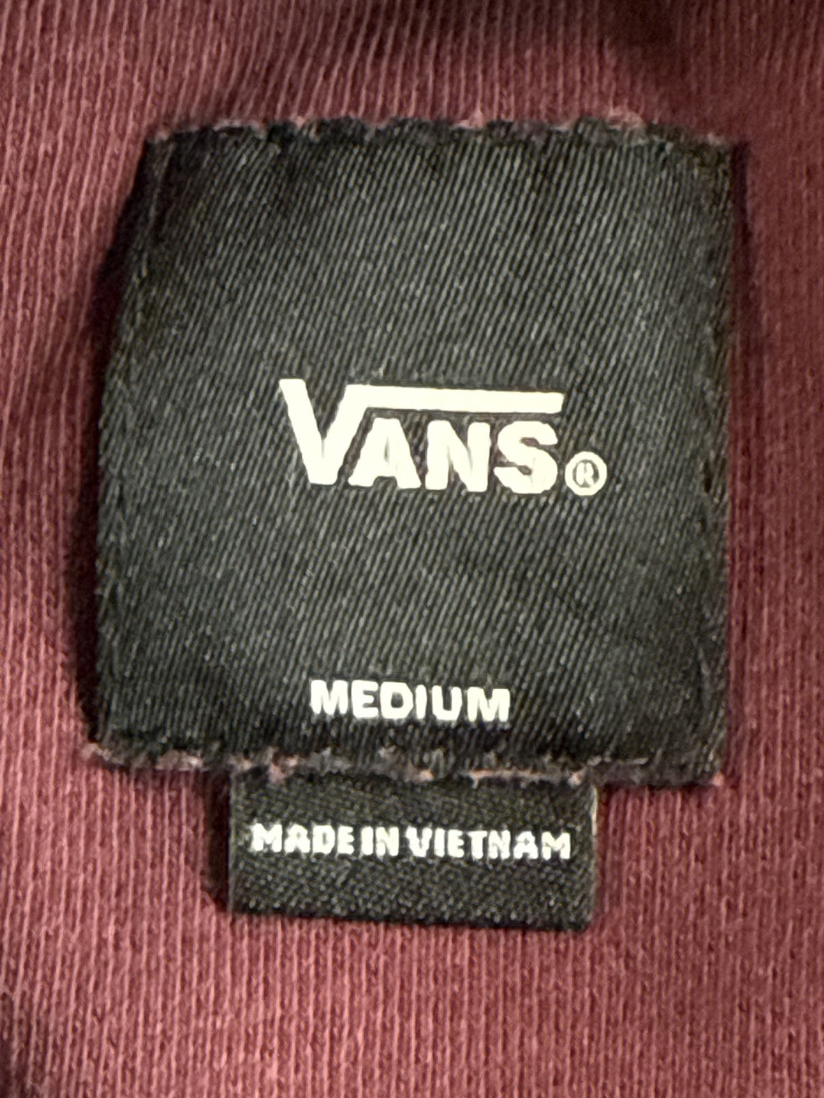 Vans Pullover Hoodie Medium Burgundy Long Sleeve Streetwear Unisex Fleece
